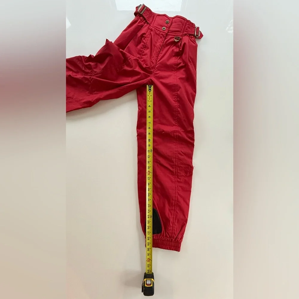 VINTAGE 1980's DESCENTE WOMENS SKI PANTS CRIMSON STYLE #05108 SIZE 26 - Picture 8 of 11